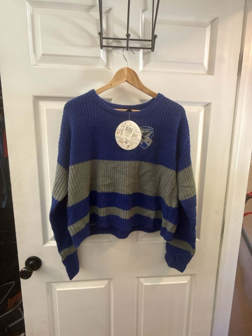 Harry Potter Ravenclaw Striped Cropped Sweater Size Large